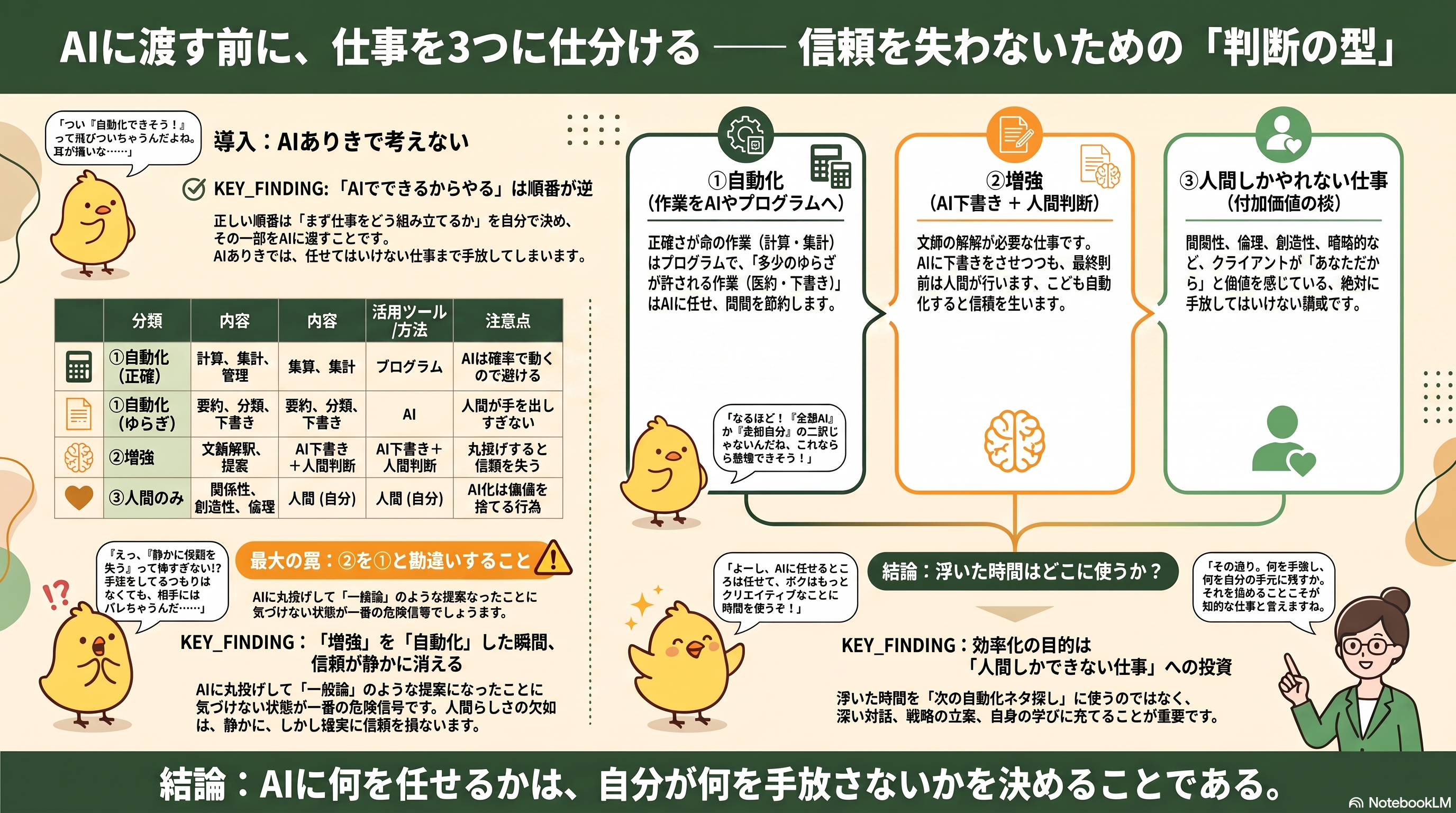 infographic - その仕事、AIに渡す前に3つに分ける